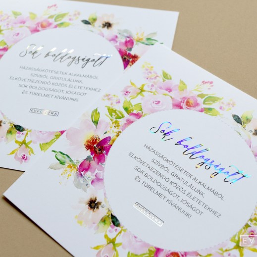 Floral greeting cards with decorative foiling for newlyweds