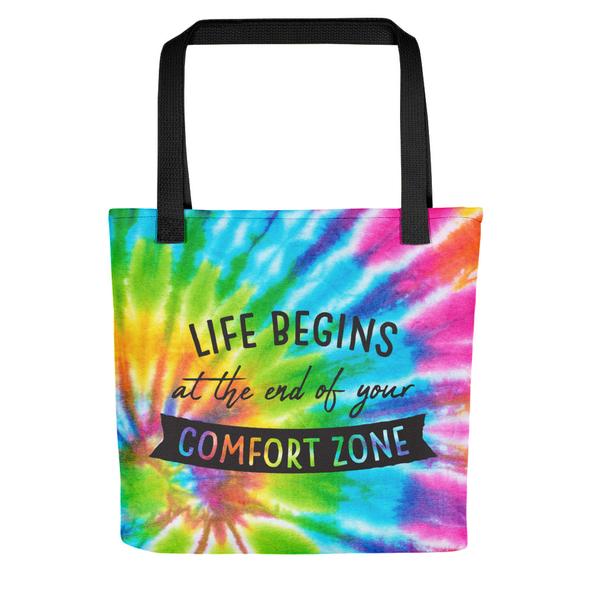 Rainbow tie dye style art bag