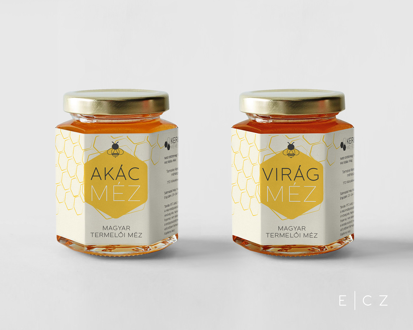 Honey label - CMYK print on white paper