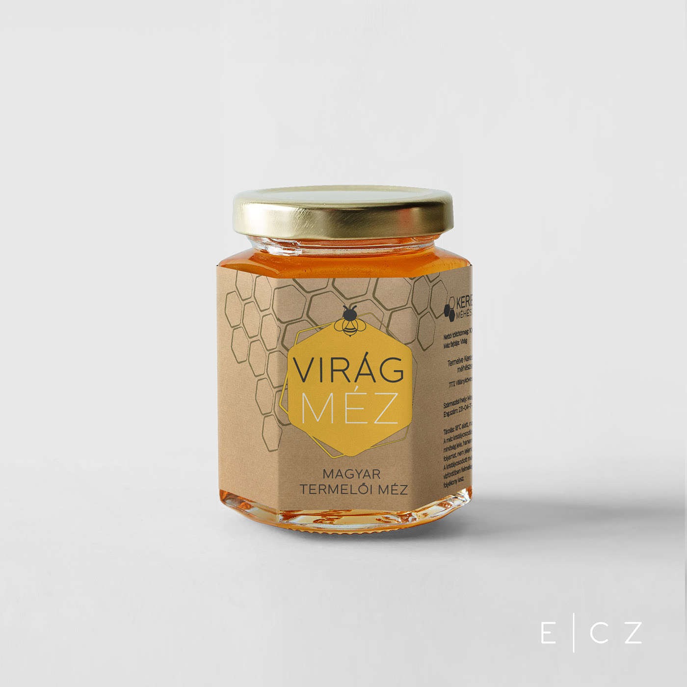 Honey labels on recycled paper