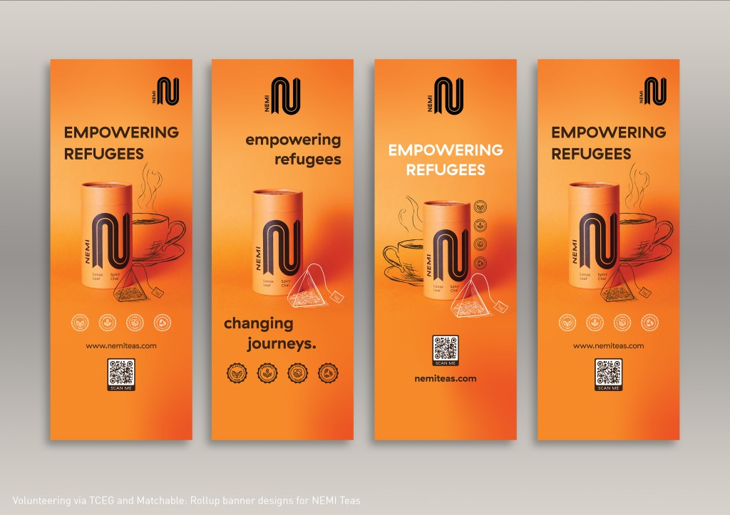 Volunteering via TCEG and Matchable: Rollup banner designs for NEMI Teas