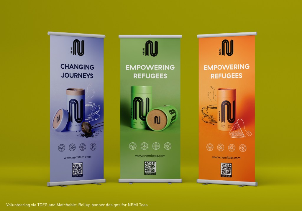 Volunteering via TCEG and Matchable: Rollup banner designs for NEMI Teas