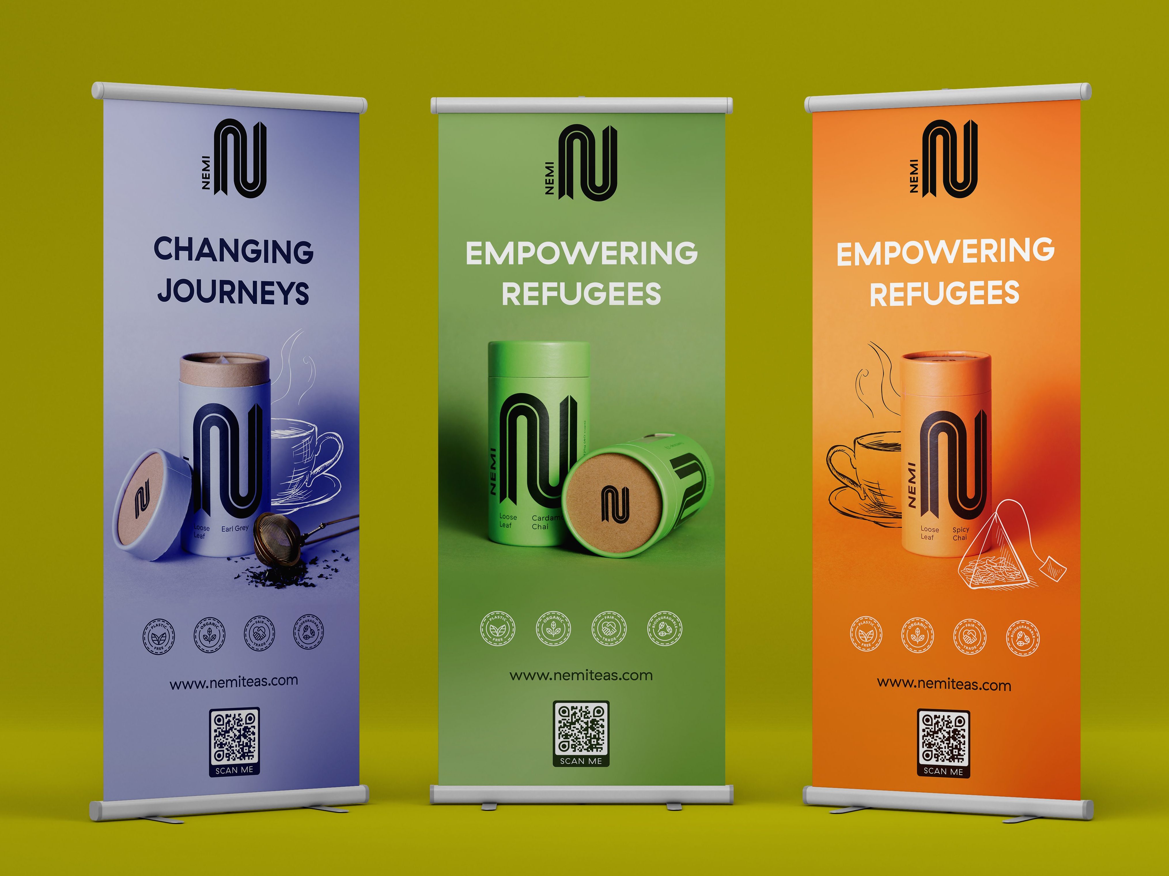 Volunteering via TCEG and Matchable: Rollup banner designs for NEMI Teas